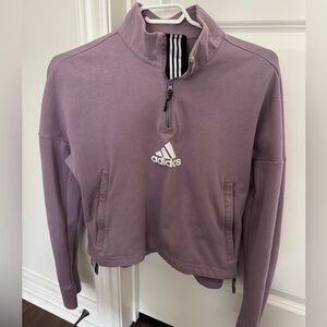 Adidas Lavender Mauve Purple Quarter-Zip Pullover for Women